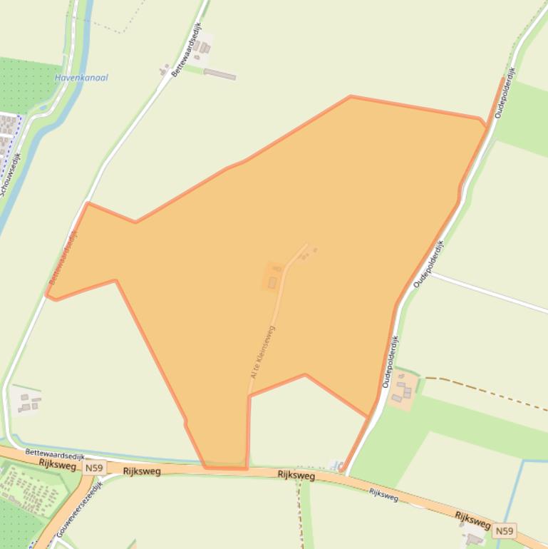 Kaart van postcodegebied 4301PB.