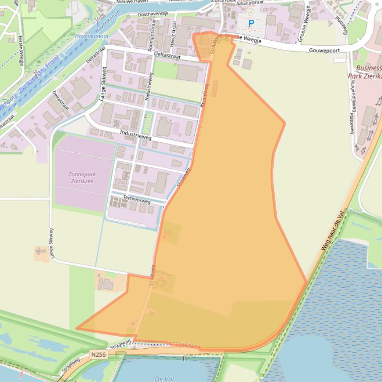 Kaart van postcodegebied 4301RB.