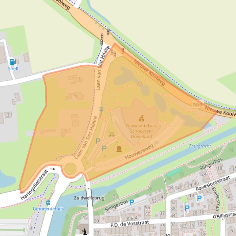 Kaart van postcodegebied 4301SH.