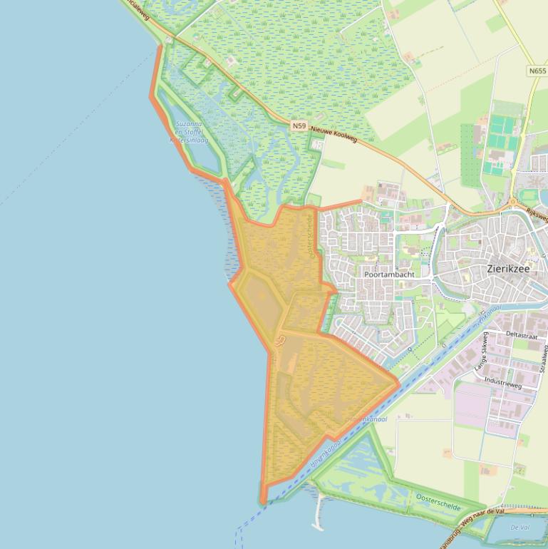 Kaart van postcodegebied 4301SM.