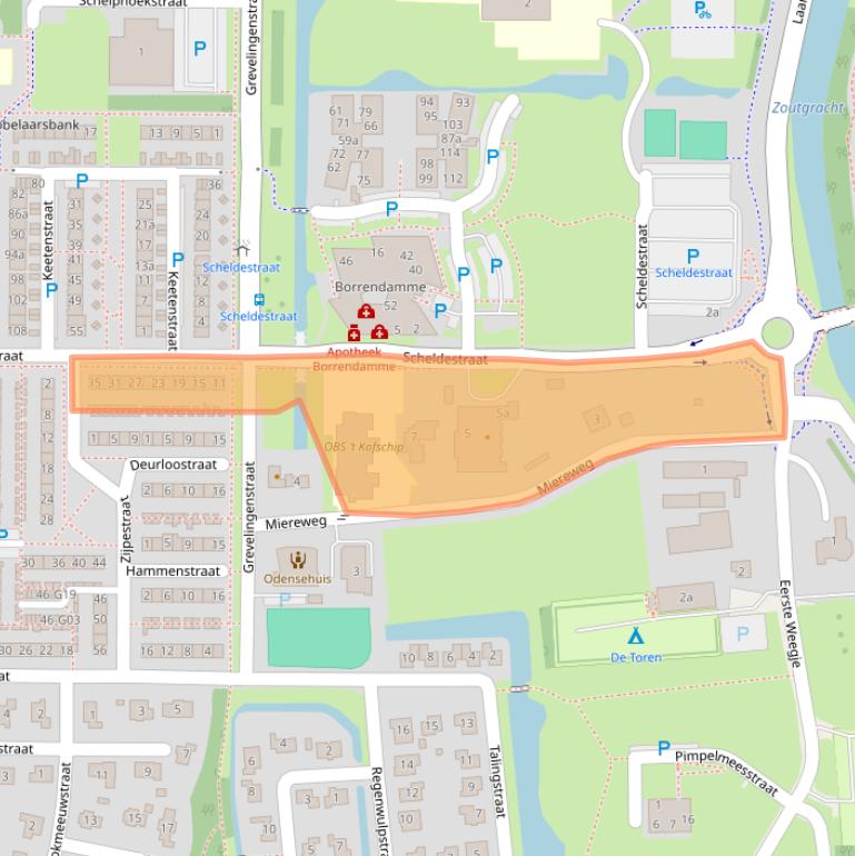 Kaart van postcodegebied 4301VA.