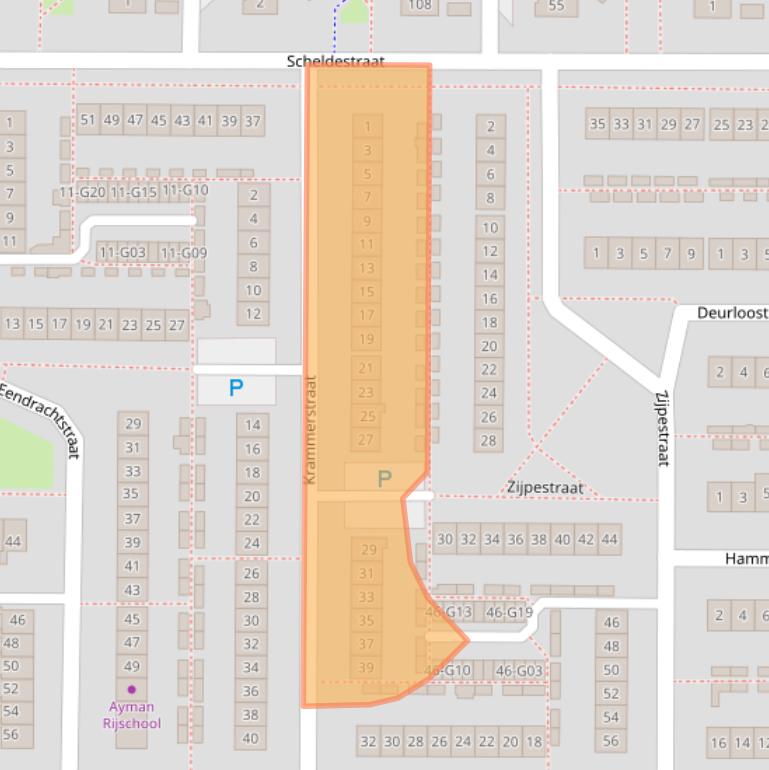 Kaart van postcodegebied 4301VN.