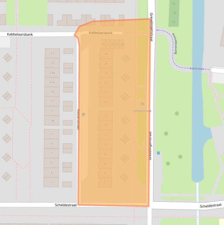 Kaart van postcodegebied 4301WB.