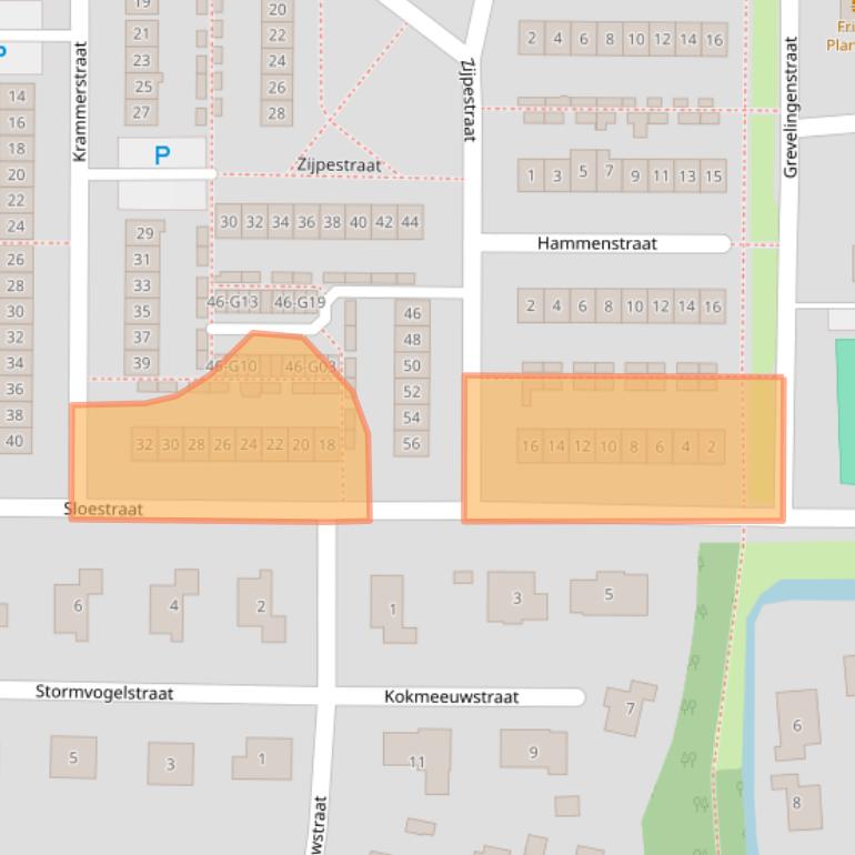 Kaart van postcodegebied 4301WK.