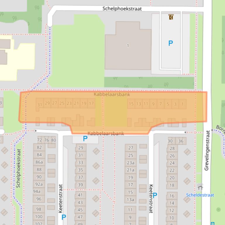 Kaart van postcodegebied 4301XA.