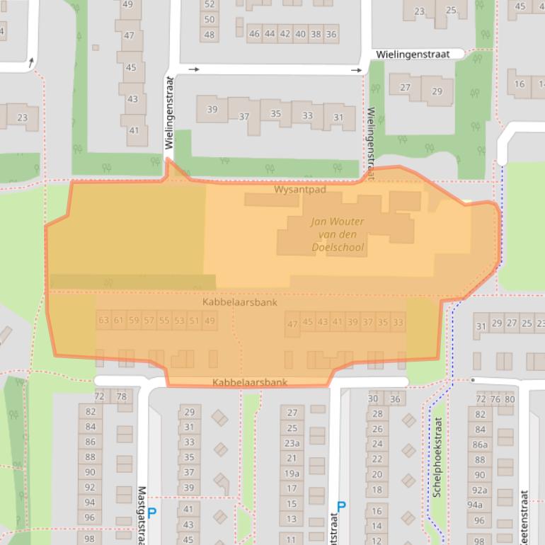 Kaart van postcodegebied 4301XB.