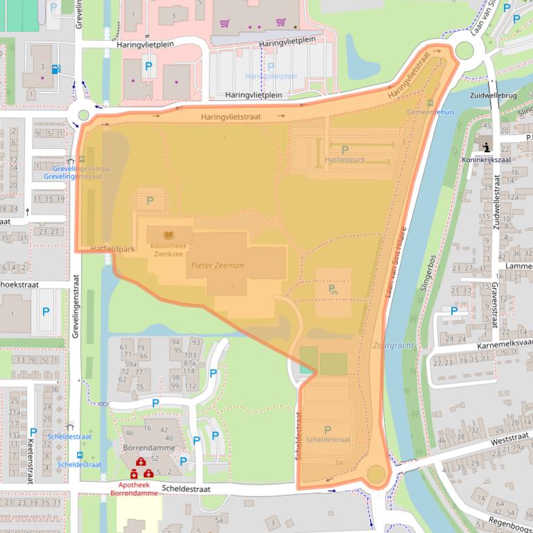 Kaart van postcodegebied 4301XC.