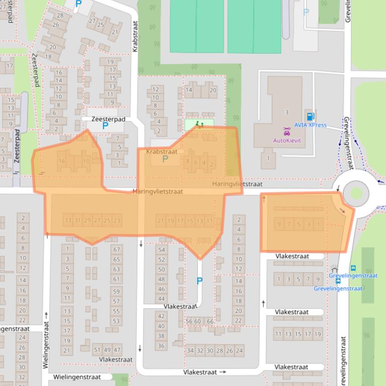 Kaart van postcodegebied 4301XE.