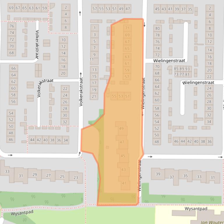 Kaart van postcodegebied 4301XN.
