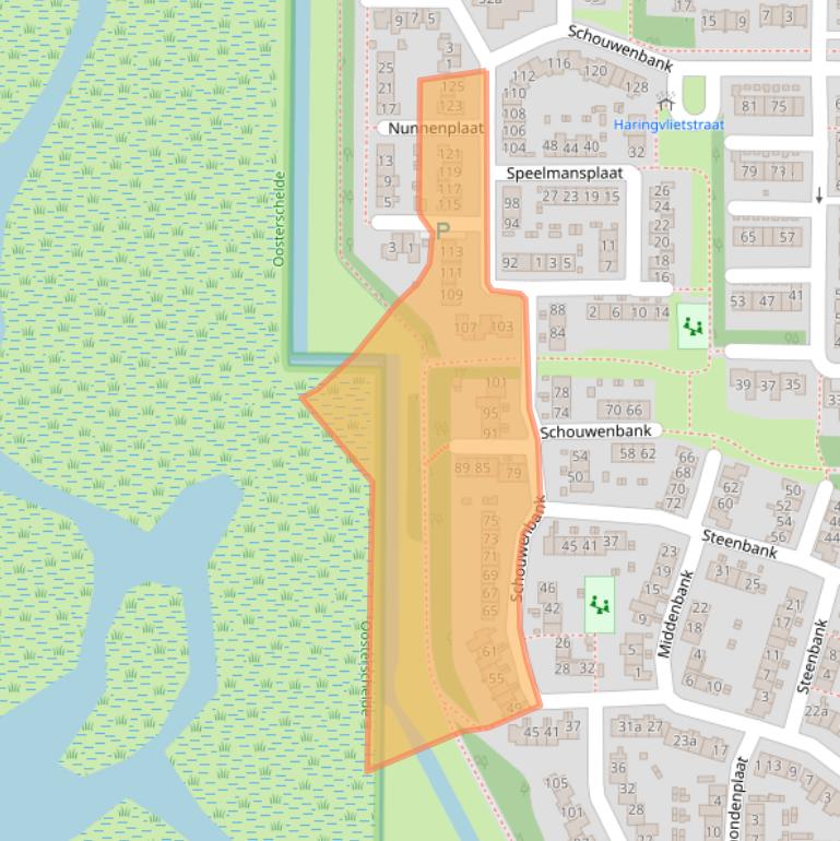 Kaart van postcodegebied 4301ZV.