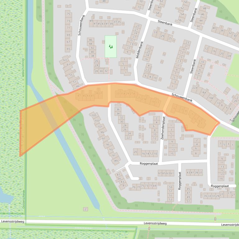 Kaart van postcodegebied 4301ZW.