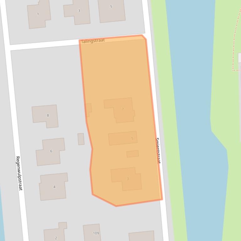 Kaart van postcodegebied 4302VJ.