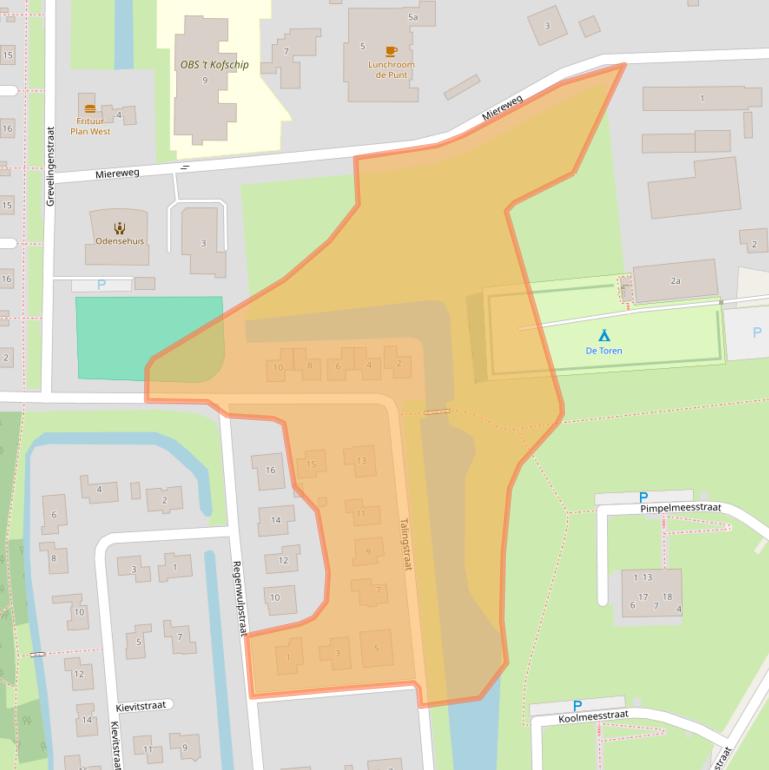 Kaart van postcodegebied 4302WB.