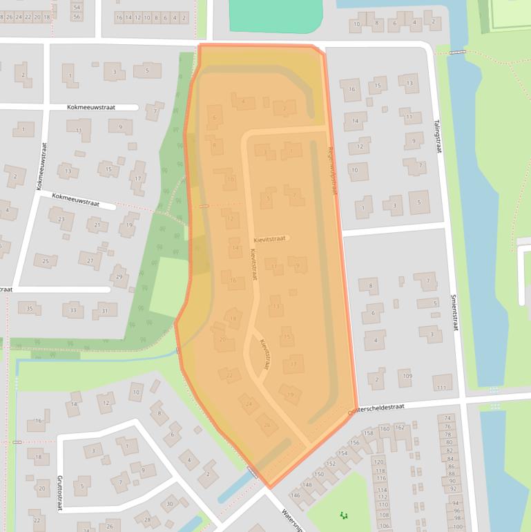 Kaart van postcodegebied 4302WC.