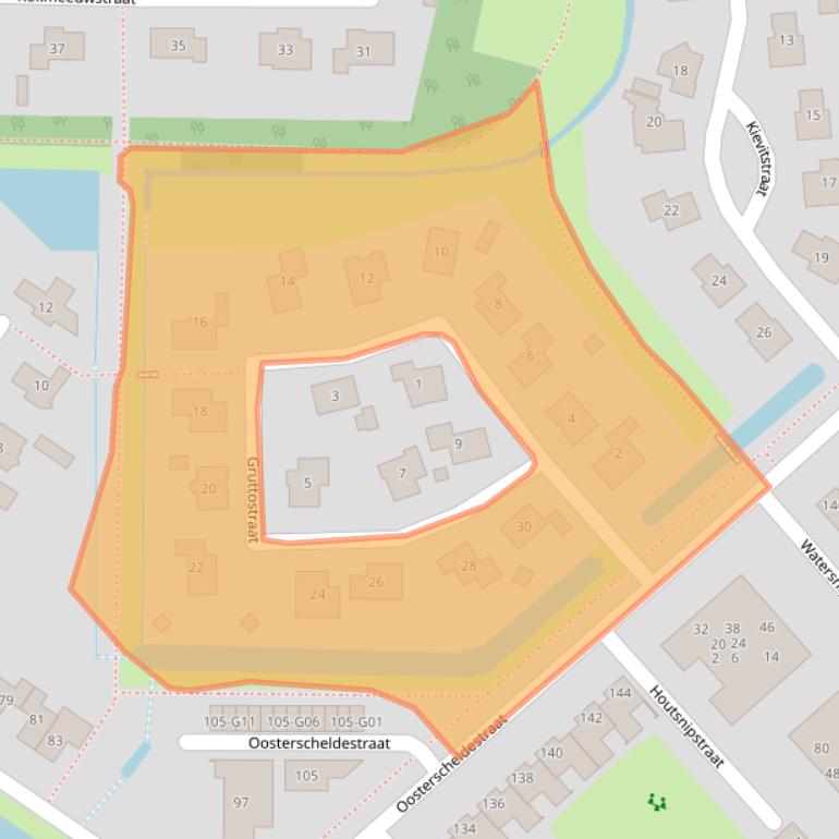 Kaart van postcodegebied 4302WE.