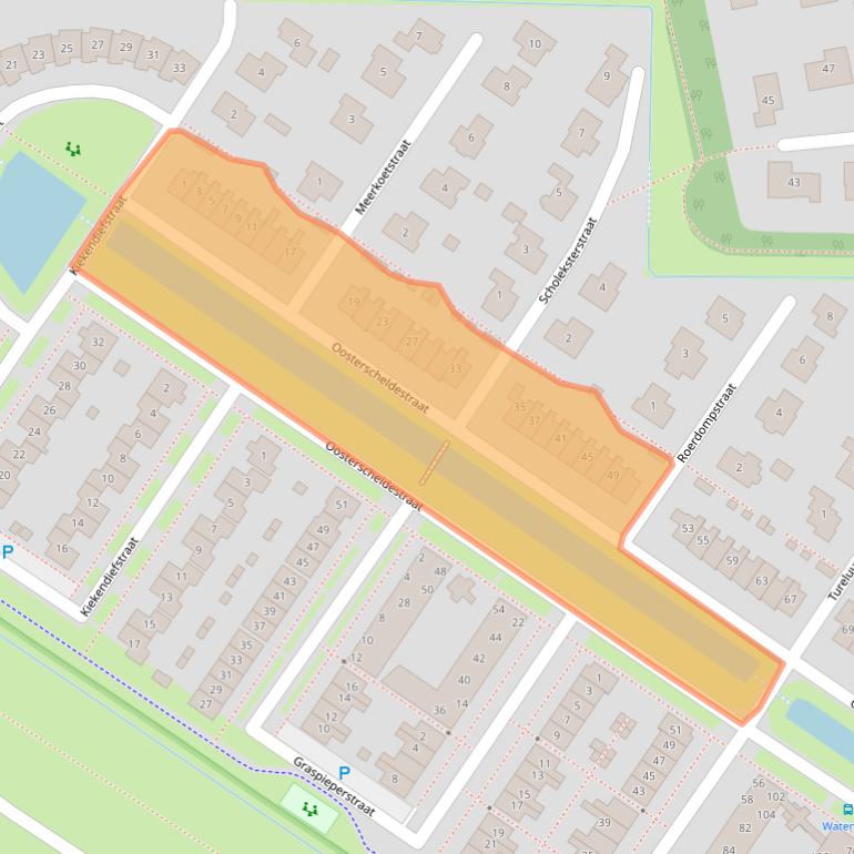 Kaart van postcodegebied 4302WG.