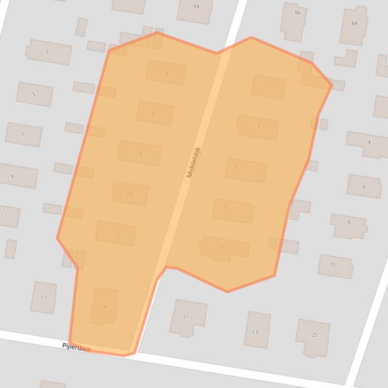 Kaart van postcodegebied 4303AN.