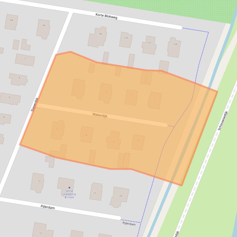 Kaart van postcodegebied 4303AS.