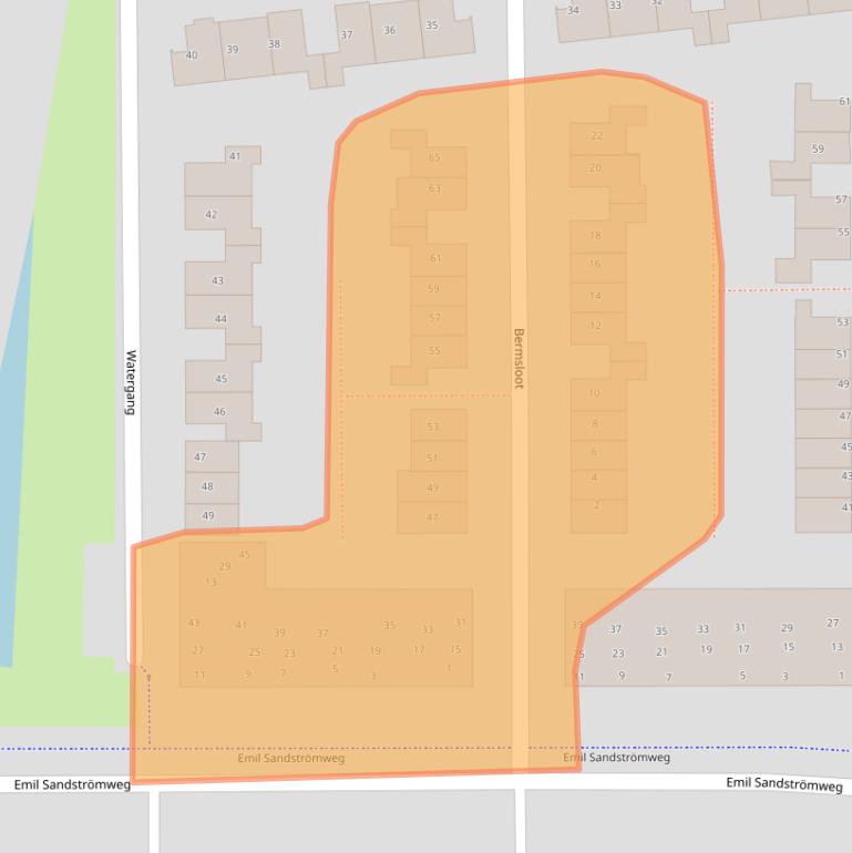 Kaart van postcodegebied 4303BB.