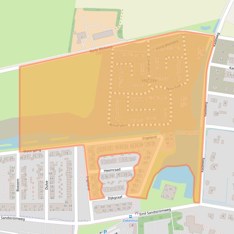 Kaart van postcodegebied 4303BE.