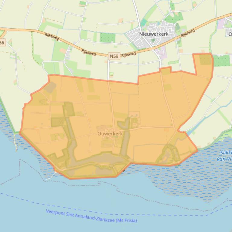 Kaart van postcodegebied 4305.