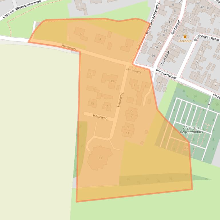 Kaart van postcodegebied 4305AA.