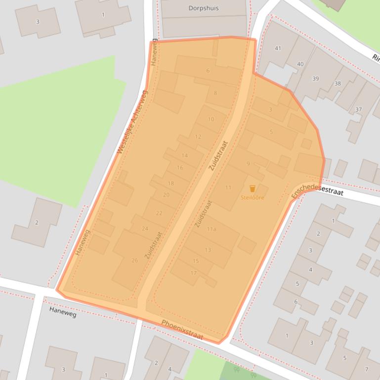 Kaart van postcodegebied 4305AB.