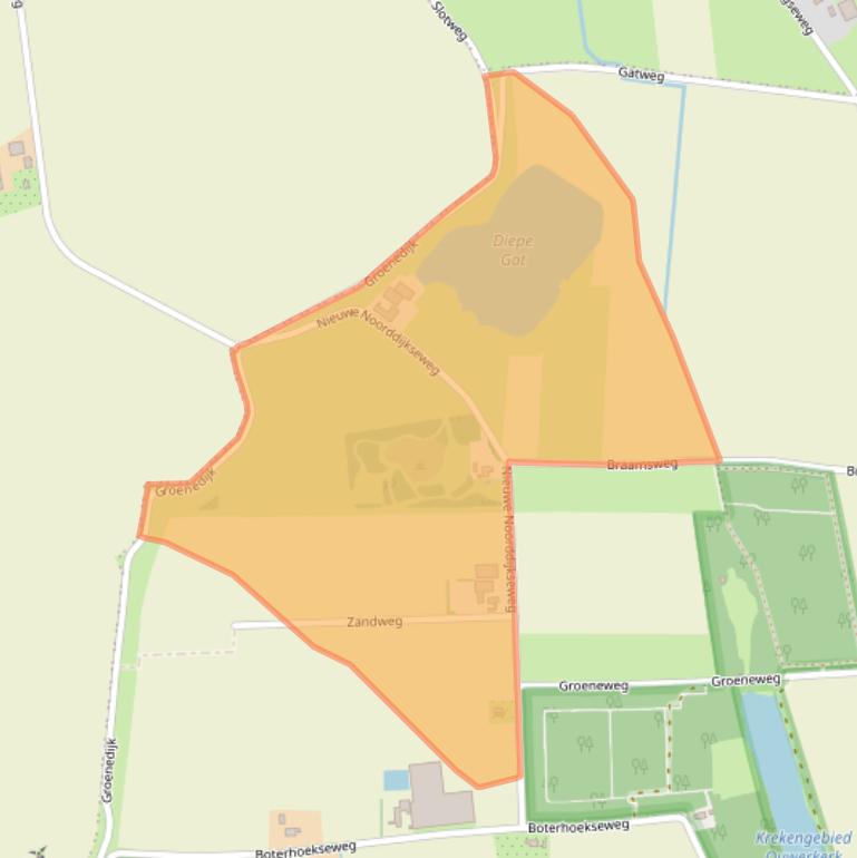 Kaart van postcodegebied 4305RA.