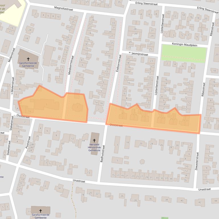 Kaart van postcodegebied 4306AA.