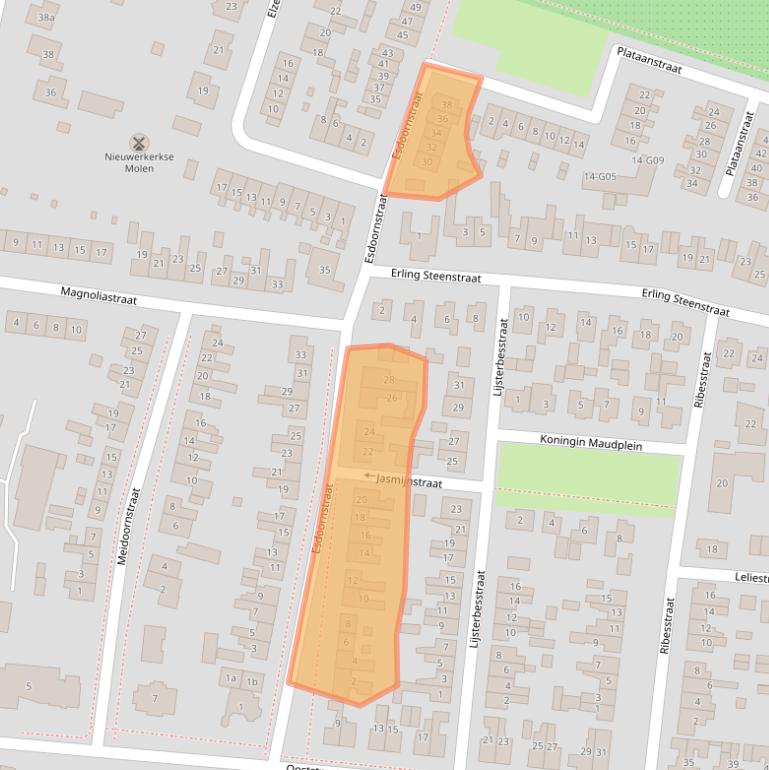 Kaart van postcodegebied 4306AH.