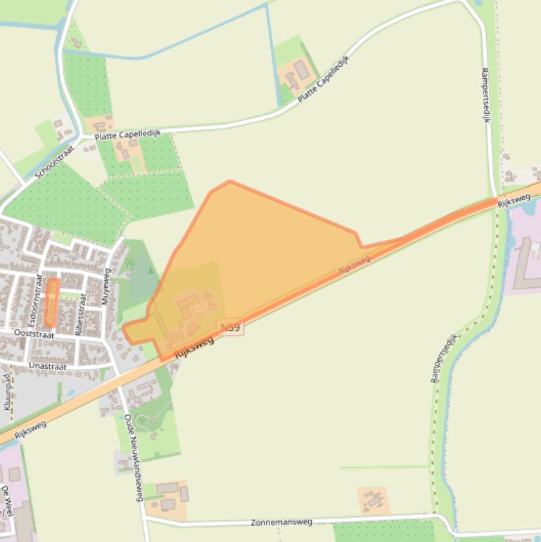 Kaart van postcodegebied 4306AW.