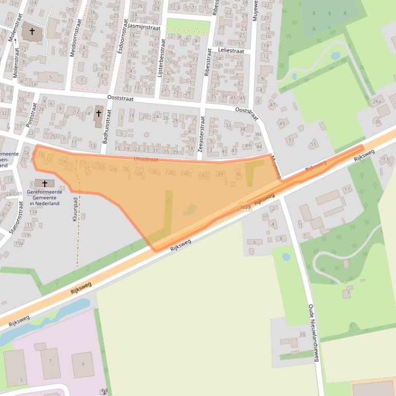 Kaart van postcodegebied 4306AZ.