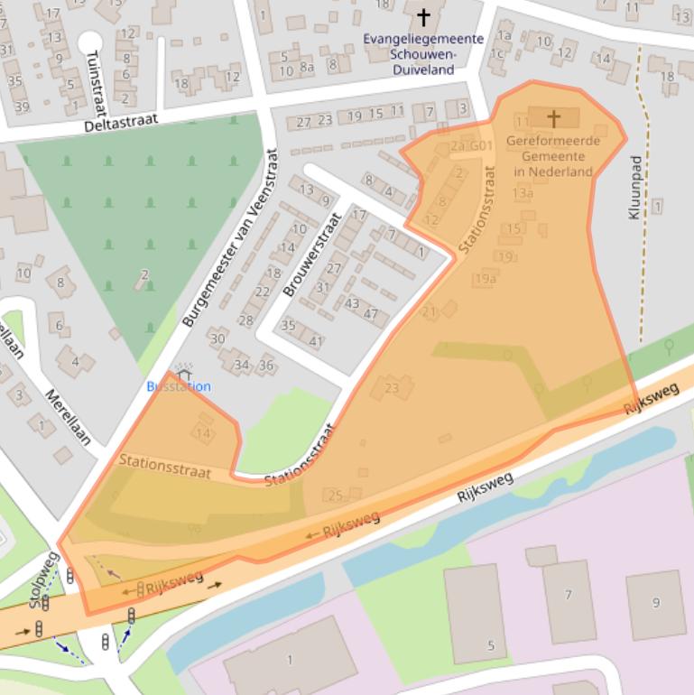 Kaart van postcodegebied 4306BC.