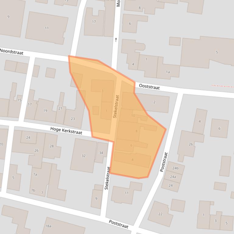 Kaart van postcodegebied 4306CB.