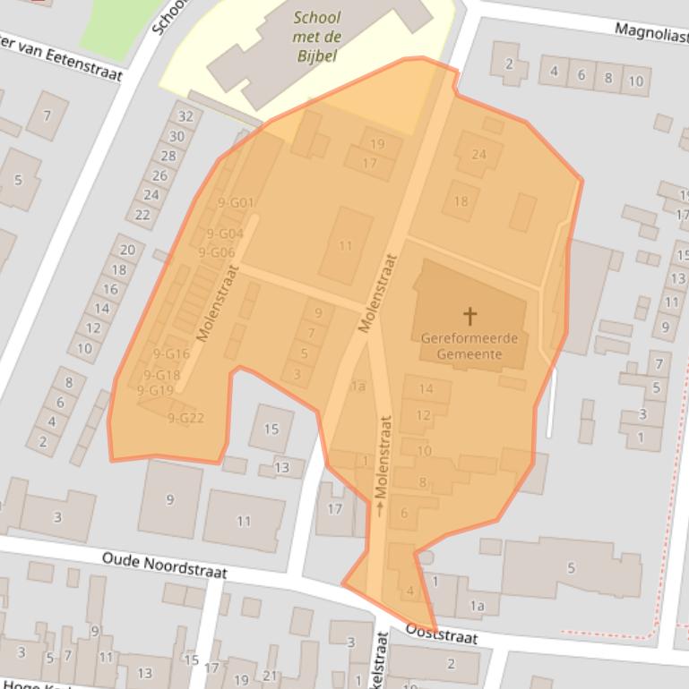 Kaart van postcodegebied 4306CG.