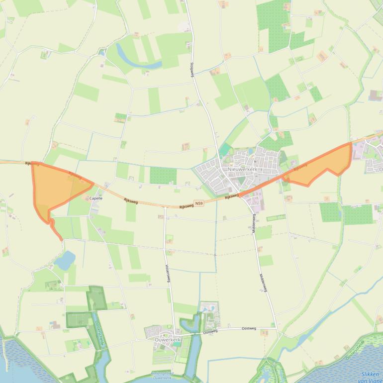 Kaart van postcodegebied 4306NA.