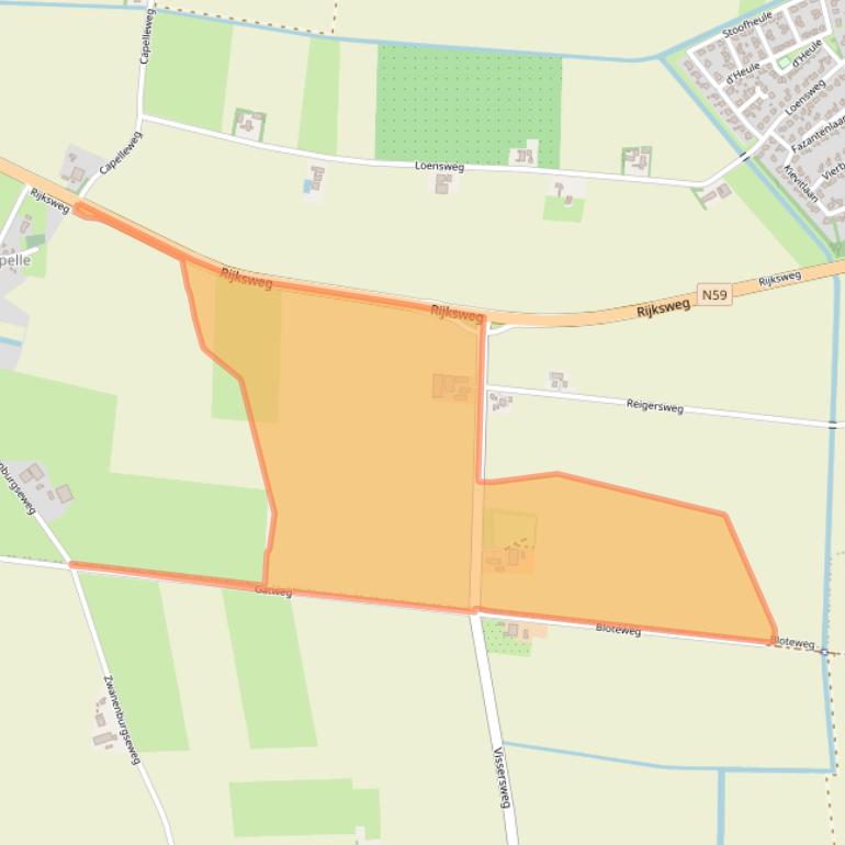 Kaart van postcodegebied 4306NS.