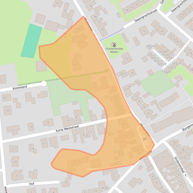 Kaart van postcodegebied 4307AG.