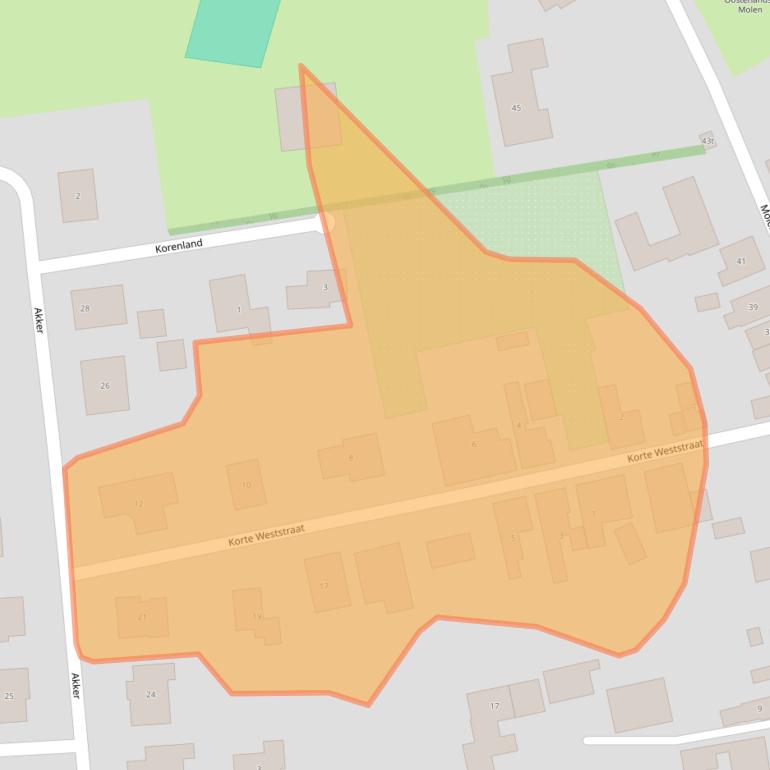 Kaart van postcodegebied 4307AL.