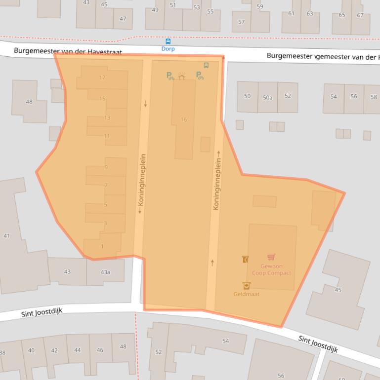 Kaart van postcodegebied 4307BA.