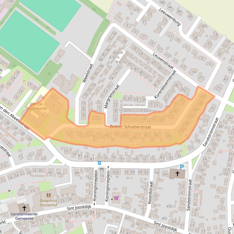 Kaart van postcodegebied 4307BP.