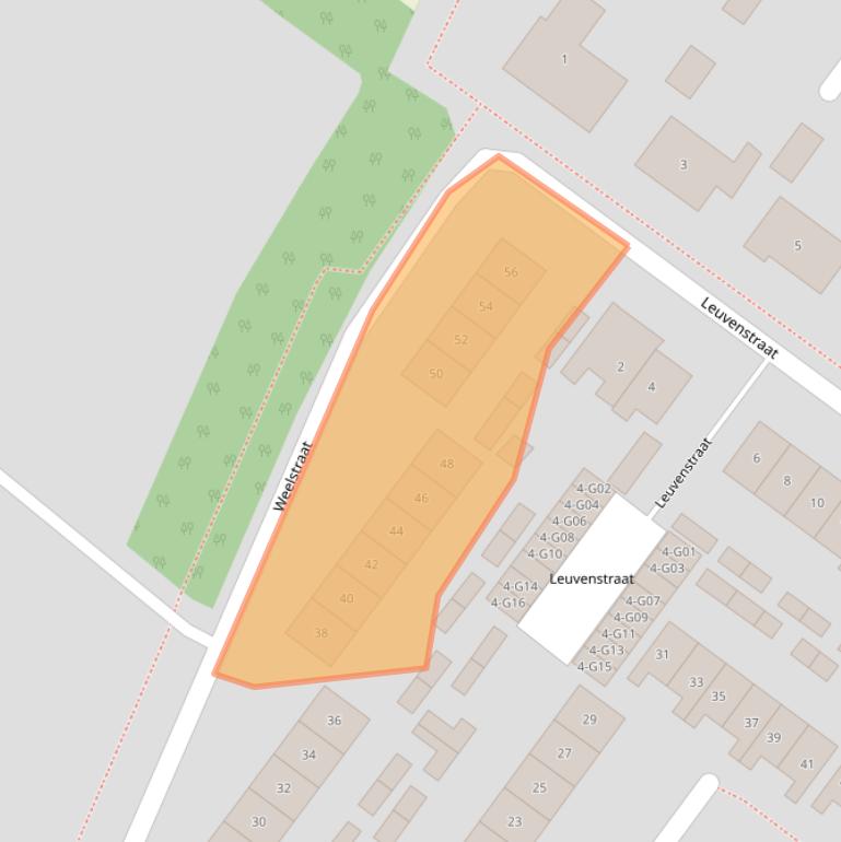 Kaart van postcodegebied 4307BS.