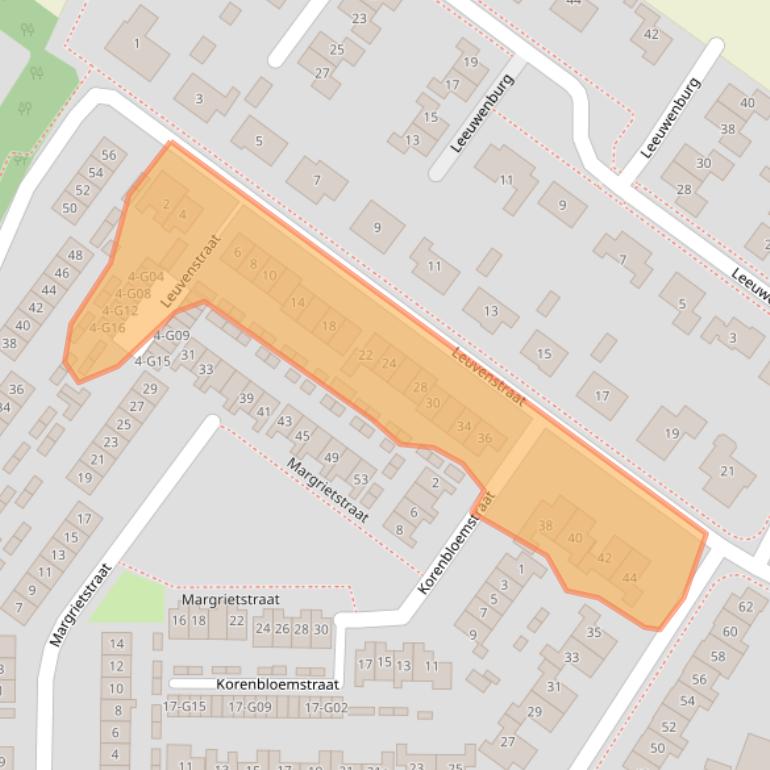 Kaart van postcodegebied 4307CA.