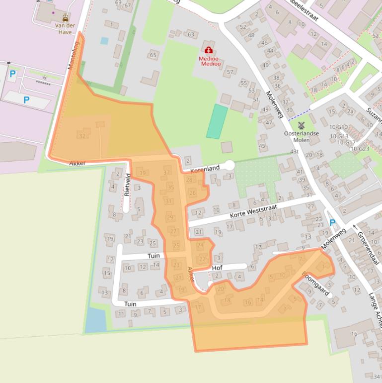 Kaart van postcodegebied 4307CD.