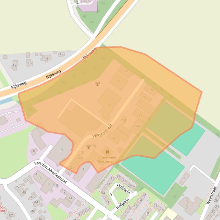 Kaart van postcodegebied 4307DA.