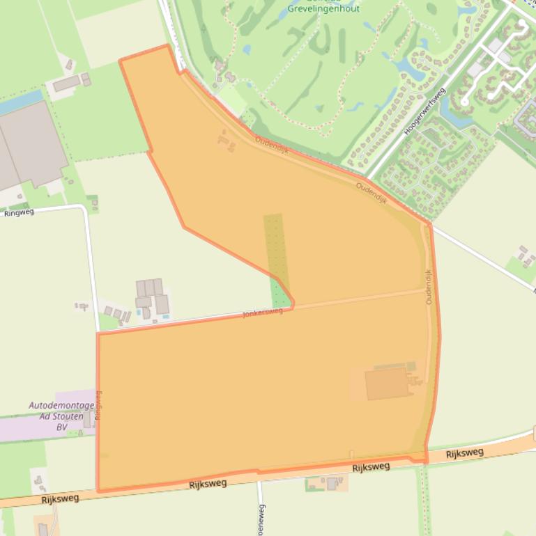 Kaart van postcodegebied 4307RZ.