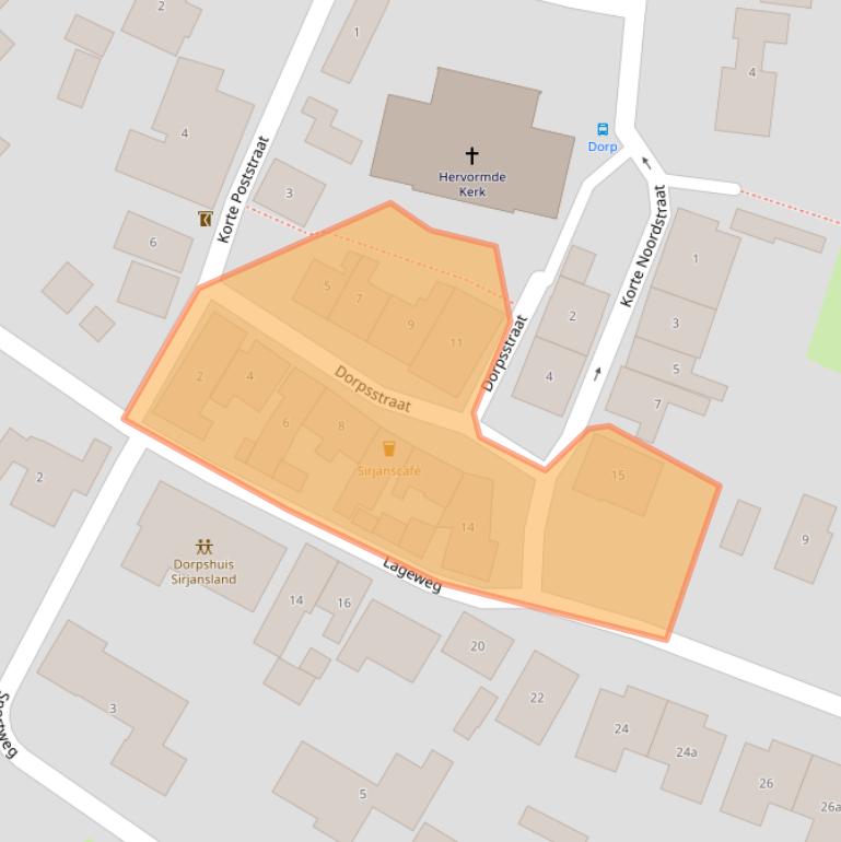 Kaart van postcodegebied 4308AJ.