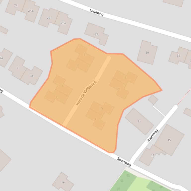 Kaart van postcodegebied 4308AS.