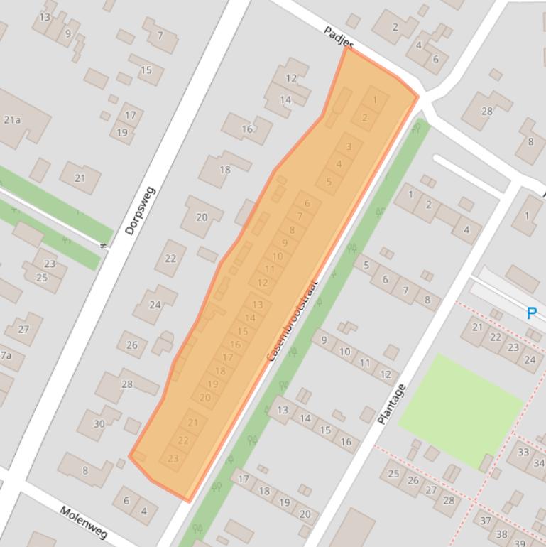 Kaart van postcodegebied 4311AB.