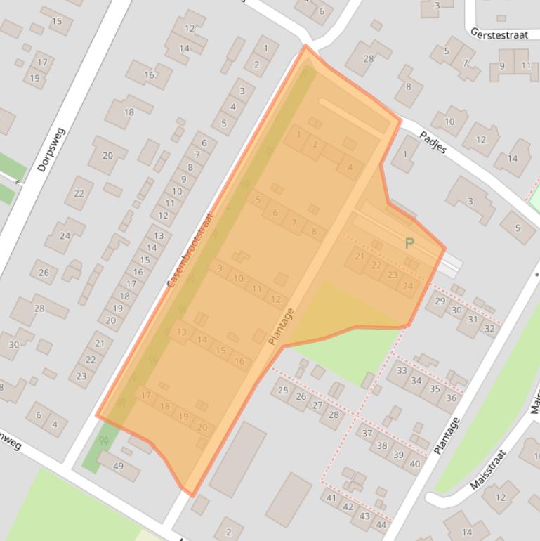 Kaart van postcodegebied 4311AC.